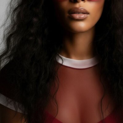 Crop Top | Floral Front Mesh Top Jersey Neck & Short Sleeve