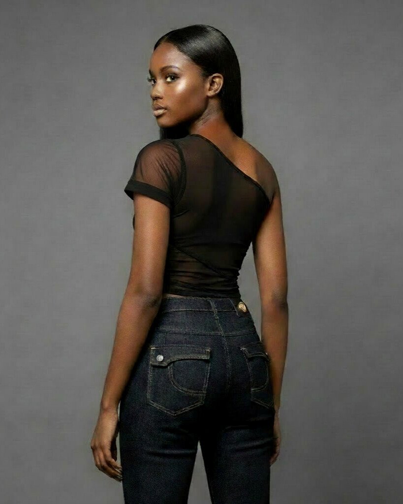 Alpha Crop | Floral Mesh Cut-Out Neck & Elbow Short Sleeve