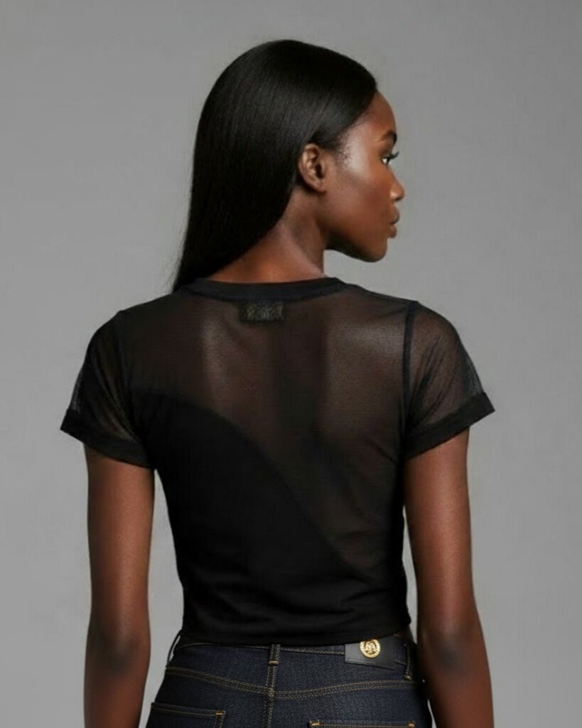 Sarong Wrap Top | Asymmetric Nero Collar Tee