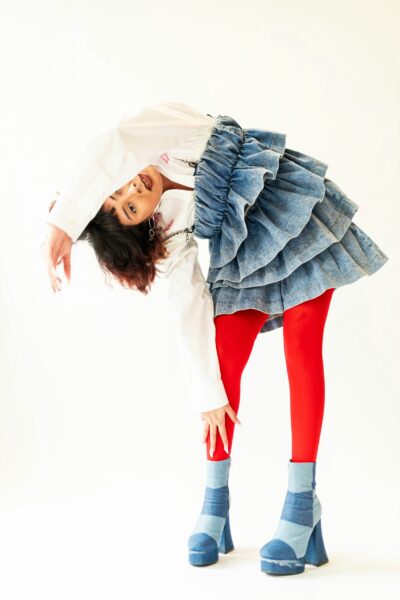 Omega Pocket Jeans | Panelled Sustainable Denim Mini Skirt